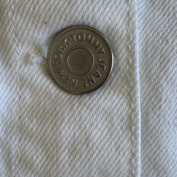 NWT Tommy Hilfiger Jeans White Denim Button-Up Bustier Size XS X small Cropped - Picture 3 of 14